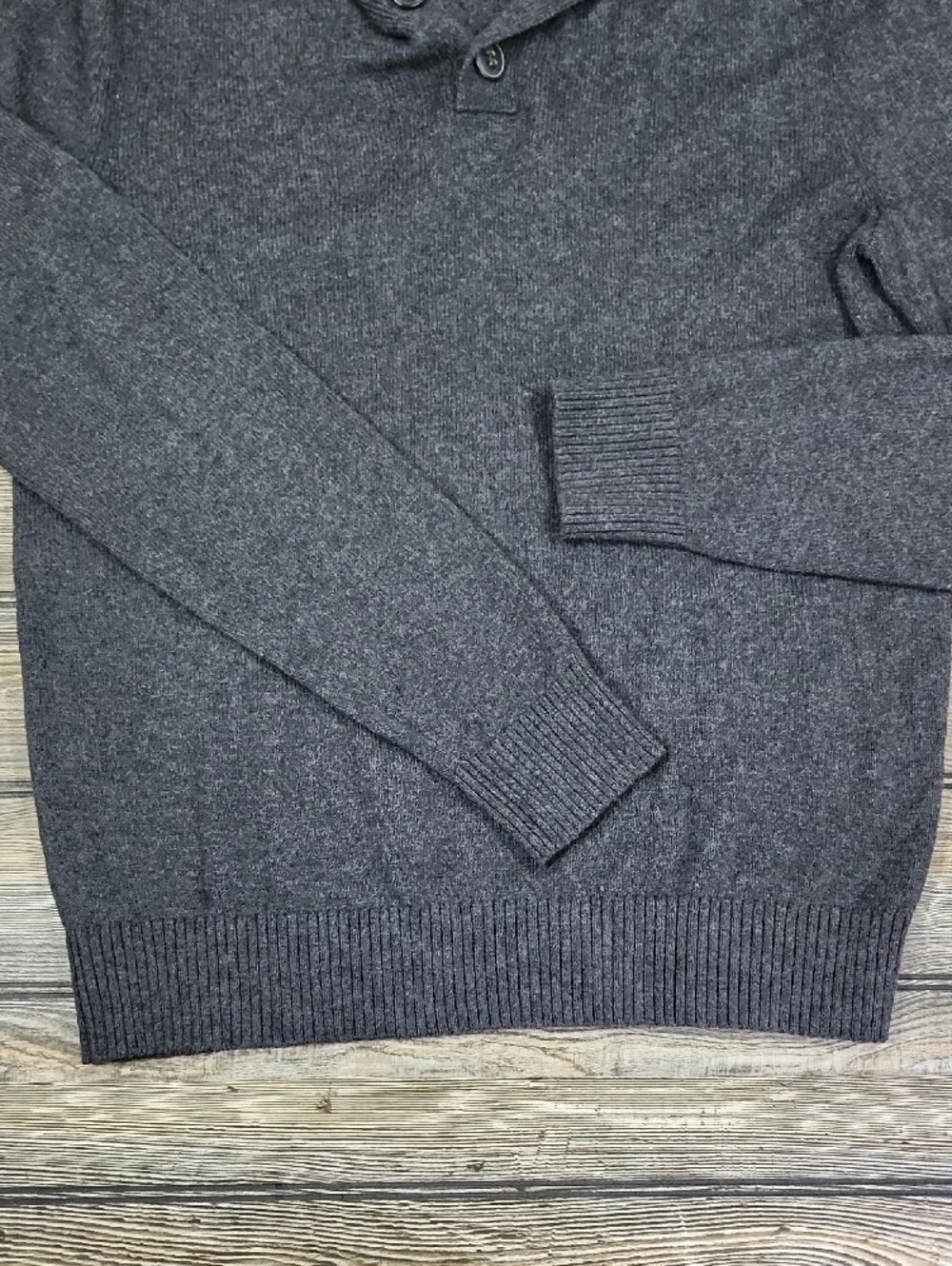 Banana Republic Dark Charcoal Turtleneck Shawl-Collar Sweater